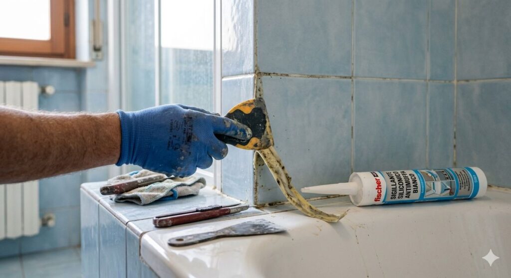 Come togliere il silicone dalle piastrelle