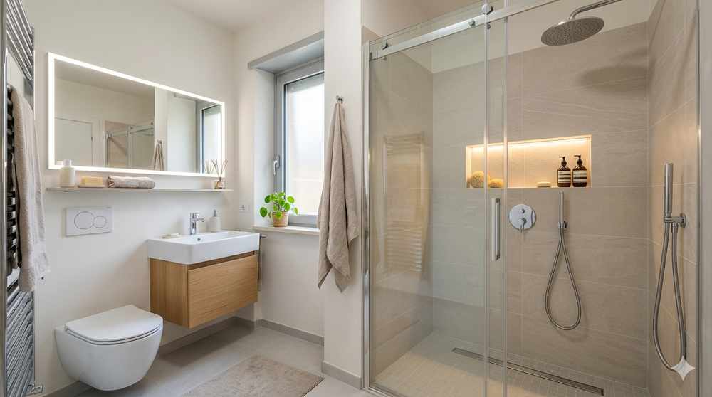 Doccia in muratura bagno piccolo