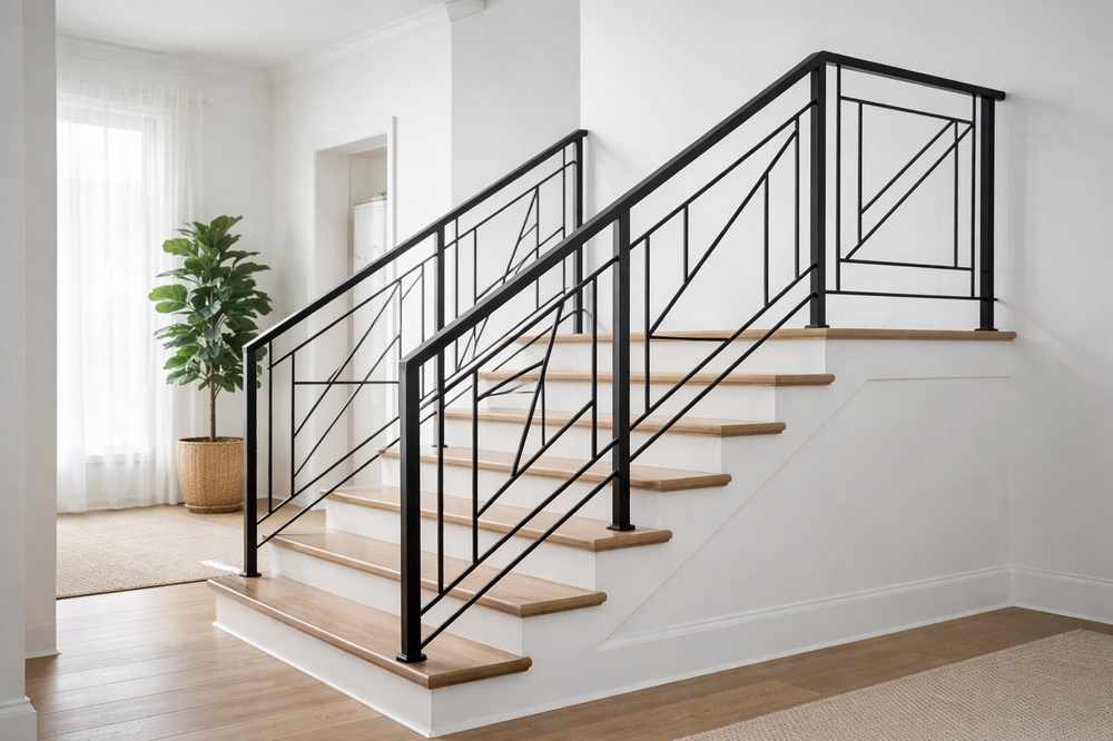 Ferro moderno ringhiera scala interna
