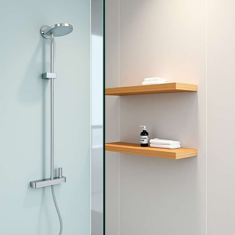 mensole al vetro della doccia walk-in